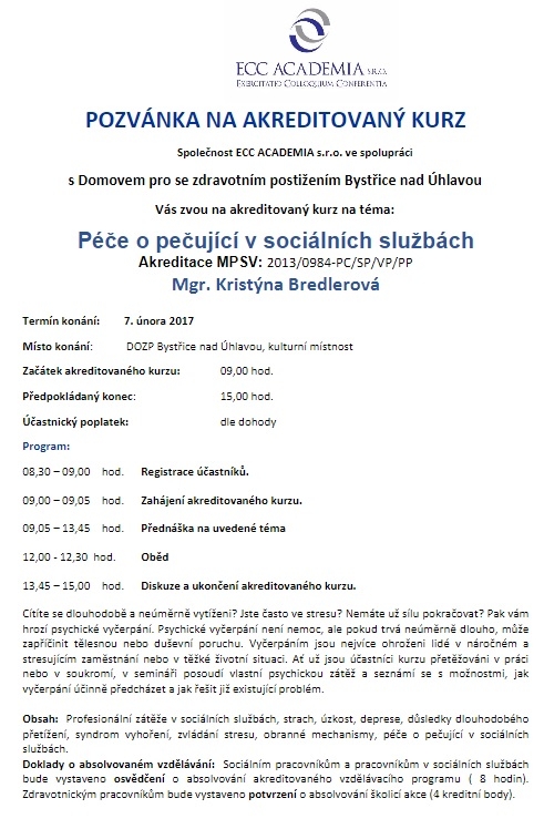Péče o pečující v sociláních službách