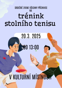 Trénink stolního tenisu