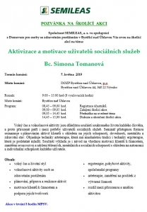 Pozvánka na školící akci